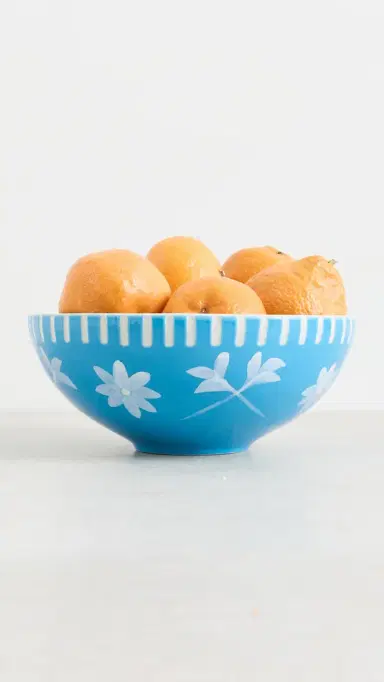 Carolina K Handpainted Flower Bowl Blue Blue One Size | Thumbnail 2 Carolina K Handpainted Flower Bowl Blue Blue One Size | Thumbnail 2