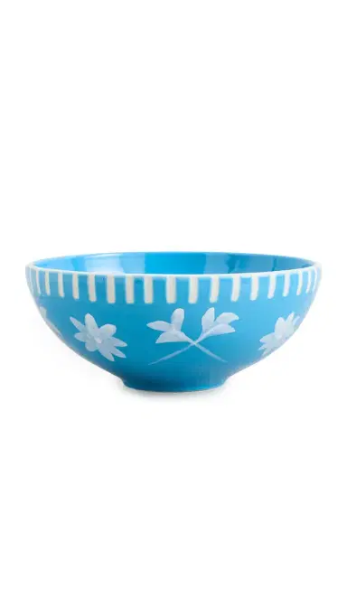 Carolina K Handpainted Flower Bowl Blue Blue One Size | Thumbnail 5 Carolina K Handpainted Flower Bowl Blue Blue One Size | Thumbnail 5