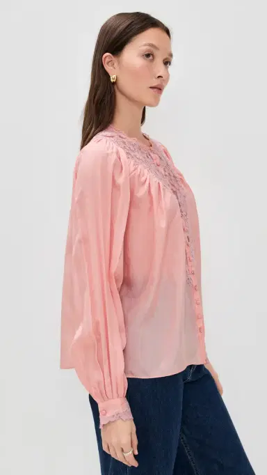 LoveShackFancy Carine Top Pink Nude | Thumbnail 4 LoveShackFancy Carine Top Pink Nude | Thumbnail 4