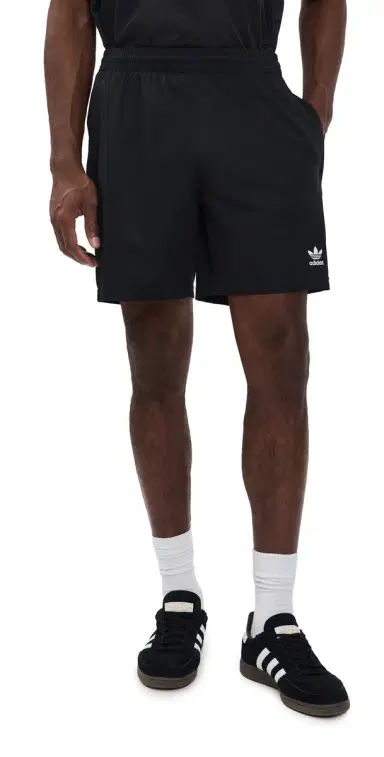 adidas Trefoil Essentials Mesh Shorts 7 Black | Thumbnail 1 adidas Trefoil Essentials Mesh Shorts 7 Black | Thumbnail 1