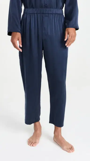 Lunya Washable ilk Button Up Pajamas et Deep Blue | Thumbnail 5 Lunya Washable ilk Button Up Pajamas et Deep Blue | Thumbnail 5