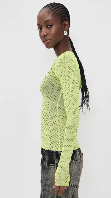 AFRM Kaylee Shirt Citrus Pin Dot | Thumbnail 4 AFRM Kaylee Shirt Citrus Pin Dot | Thumbnail 4