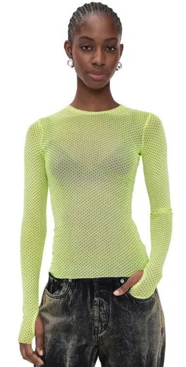 AFRM Kaylee Shirt Citrus Pin Dot | Thumbnail 1 AFRM Kaylee Shirt Citrus Pin Dot | Thumbnail 1