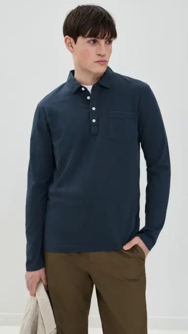 Billy Reid ong Sleeve Pensacola Polo Navy | Thumbnail 2 Billy Reid ong Sleeve Pensacola Polo Navy | Thumbnail 2