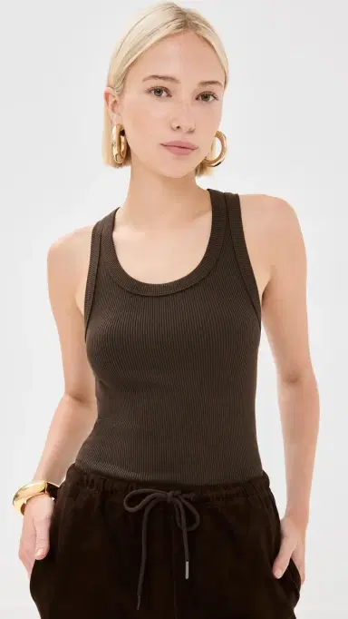 SPRWMN Rib Fitted Scooped Tank Americano | Thumbnail 2 SPRWMN Rib Fitted Scooped Tank Americano | Thumbnail 2