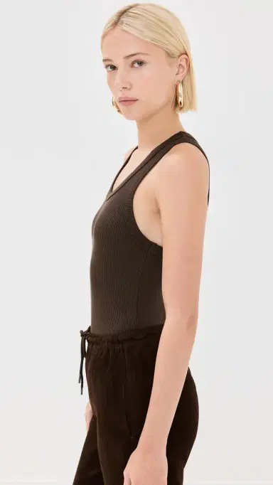 SPRWMN Rib Fitted Scooped Tank Americano | Thumbnail 4 SPRWMN Rib Fitted Scooped Tank Americano | Thumbnail 4