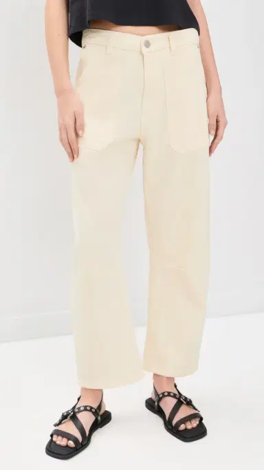 DL1961 Bilie Easy Barrel High Rise Pants Crema | Thumbnail 2 DL1961 Bilie Easy Barrel High Rise Pants Crema | Thumbnail 2