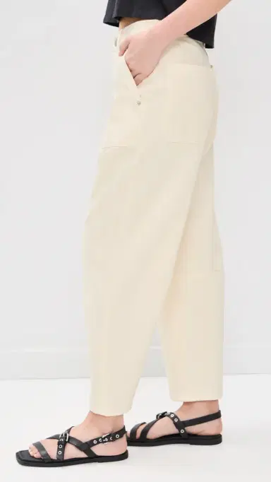DL1961 Bilie Easy Barrel High Rise Pants Crema | Thumbnail 4 DL1961 Bilie Easy Barrel High Rise Pants Crema | Thumbnail 4