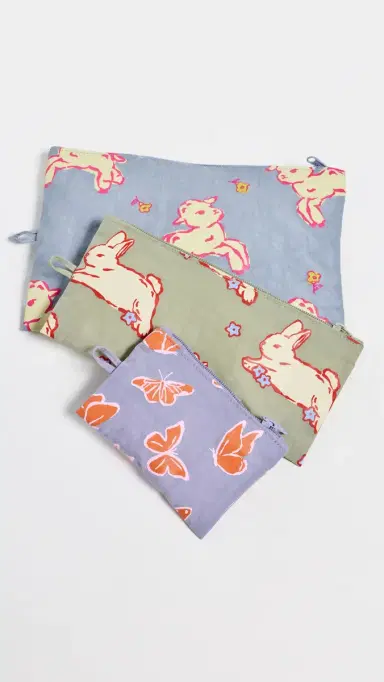 BAGGU Flat Pouch Set Spring Animals | Thumbnail 2 BAGGU Flat Pouch Set Spring Animals | Thumbnail 2