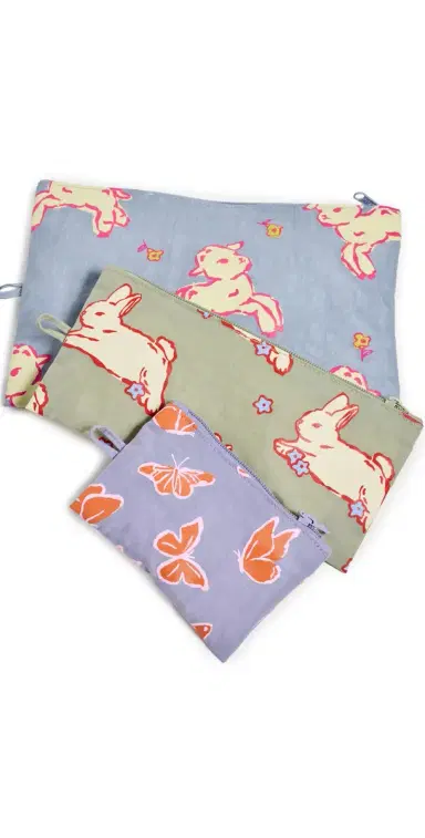 BAGGU Flat Pouch Set Spring Animals | Thumbnail 1 BAGGU Flat Pouch Set Spring Animals | Thumbnail 1