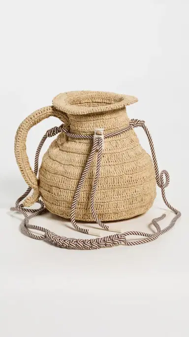 ALÉMAIS Michelle Raffia Jug Crossbody Bag Blonde One Size | Thumbnail 2 ALÉMAIS Michelle Raffia Jug Crossbody Bag Blonde One Size | Thumbnail 2