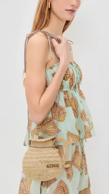 ALÉMAIS Michelle Raffia Jug Crossbody Bag Blonde One Size | Thumbnail 3 ALÉMAIS Michelle Raffia Jug Crossbody Bag Blonde One Size | Thumbnail 3
