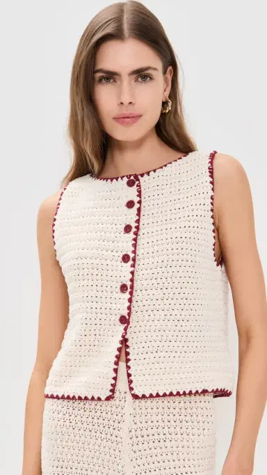 VRG GRL Stella Crochet Vest Cream M | Thumbnail 2 VRG GRL Stella Crochet Vest Cream M | Thumbnail 2