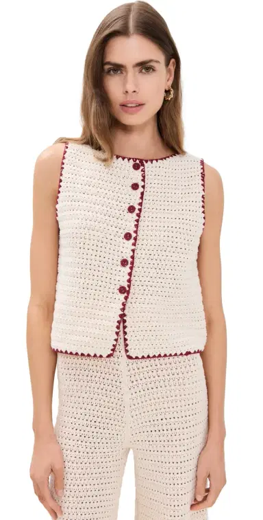 VRG GRL Stella Crochet Vest Cream M | Thumbnail 1 VRG GRL Stella Crochet Vest Cream M | Thumbnail 1