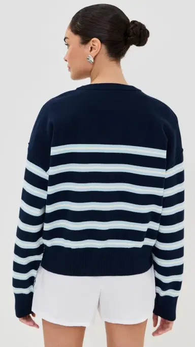 LE BOP Striped Boxy Pullover Midnight Stripe | Thumbnail 3 LE BOP Striped Boxy Pullover Midnight Stripe | Thumbnail 3