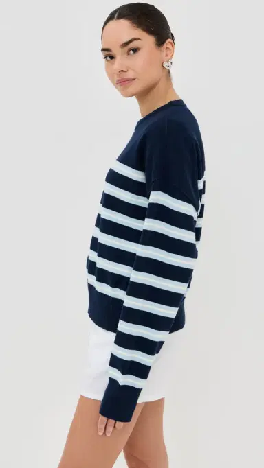 LE BOP Striped Boxy Pullover Midnight Stripe | Thumbnail 4 LE BOP Striped Boxy Pullover Midnight Stripe | Thumbnail 4
