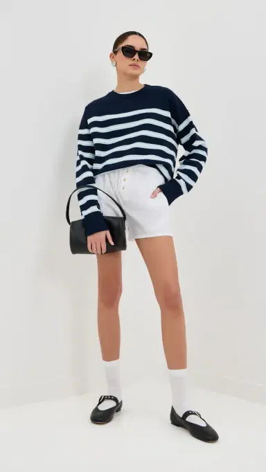 LE BOP Striped Boxy Pullover Midnight Stripe | Thumbnail 5 LE BOP Striped Boxy Pullover Midnight Stripe | Thumbnail 5