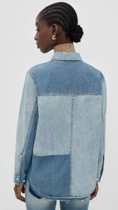Veronica Beard Jean Dalma Colorblock Button Down Time Travel | Thumbnail 3 Veronica Beard Jean Dalma Colorblock Button Down Time Travel | Thumbnail 3