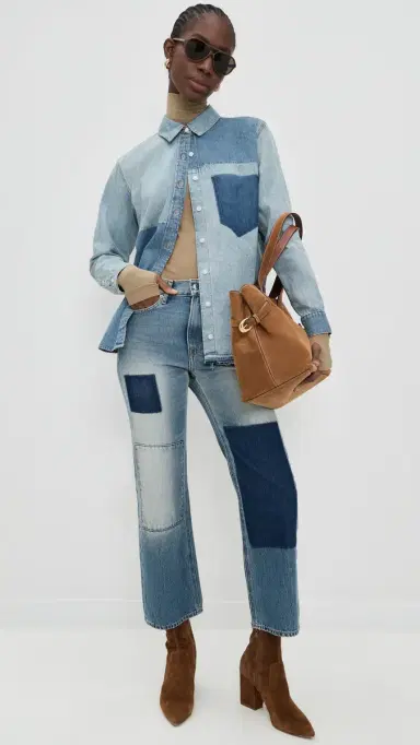 Veronica Beard Jean Dalma Colorblock Button Down Time Travel | Thumbnail 5 Veronica Beard Jean Dalma Colorblock Button Down Time Travel | Thumbnail 5
