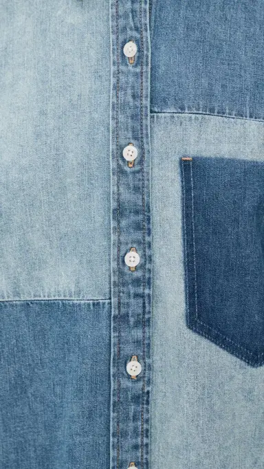 Veronica Beard Jean Dalma Colorblock Button Down Time Travel | Thumbnail 6 Veronica Beard Jean Dalma Colorblock Button Down Time Travel | Thumbnail 6