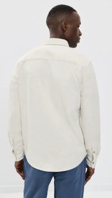 Marine Layer Pacifica Stretch Shirt Oatmeal Heather | Thumbnail 3 Marine Layer Pacifica Stretch Shirt Oatmeal Heather | Thumbnail 3