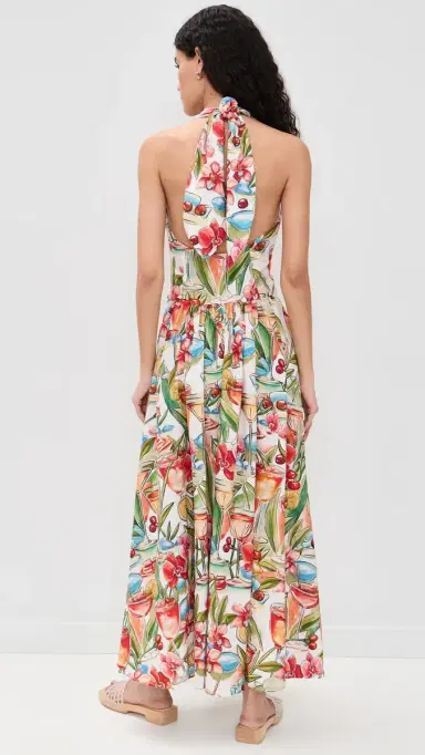FARM Rio Cocktail Halter Maxi Dress Cocktail Off-White | Thumbnail 3 FARM Rio Cocktail Halter Maxi Dress Cocktail Off-White | Thumbnail 3