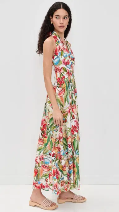 FARM Rio Cocktail Halter Maxi Dress Cocktail Off-White | Thumbnail 4 FARM Rio Cocktail Halter Maxi Dress Cocktail Off-White | Thumbnail 4