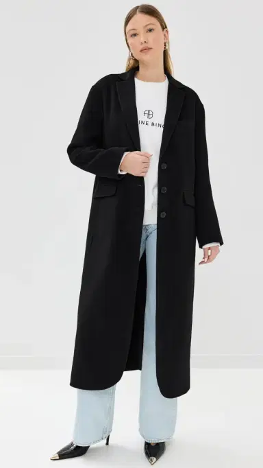 ANINE BING Quinn Coat Black | Thumbnail 2 ANINE BING Quinn Coat Black | Thumbnail 2