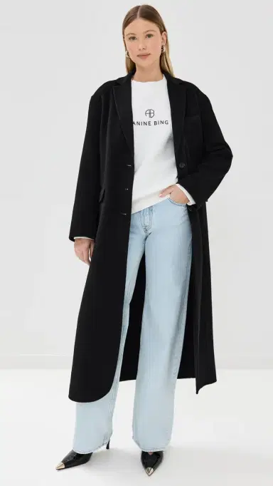 ANINE BING Quinn Coat Black | Thumbnail 5 ANINE BING Quinn Coat Black | Thumbnail 5
