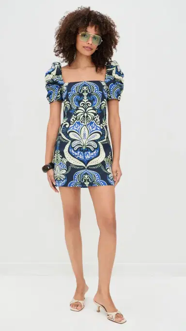 Cara Cara Kelly Dress Palm Pavillion Cobalt | Thumbnail 5 Cara Cara Kelly Dress Palm Pavillion Cobalt | Thumbnail 5