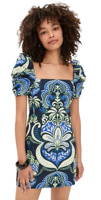 Cara Cara Kelly Dress Palm Pavillion Cobalt | Thumbnail 1 Cara Cara Kelly Dress Palm Pavillion Cobalt | Thumbnail 1