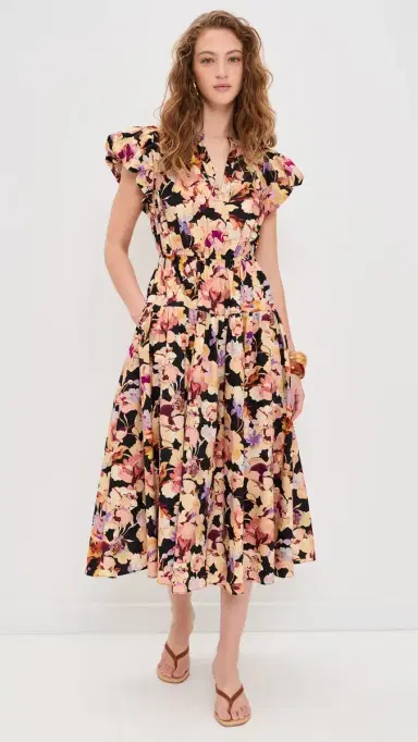 Ulla Johnson Marin Cotton Midi Dress Night Bloom 2 | Thumbnail 2 Ulla Johnson Marin Cotton Midi Dress Night Bloom 2 | Thumbnail 2