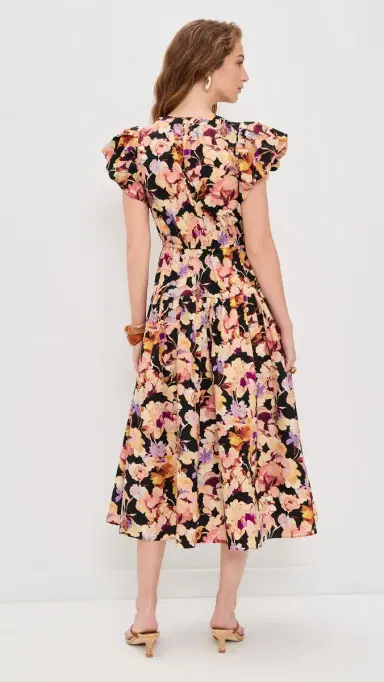 Ulla Johnson Marin Cotton Midi Dress Night Bloom 2 | Thumbnail 3 Ulla Johnson Marin Cotton Midi Dress Night Bloom 2 | Thumbnail 3