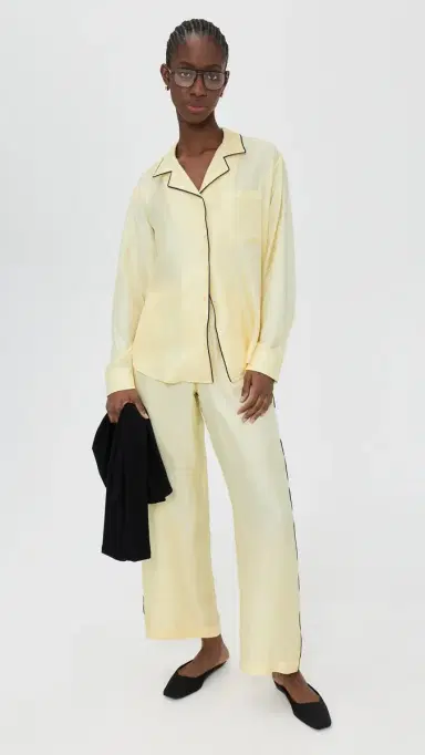 Comme Si La Alta Silk Boxer Pants Butter/Black S | Thumbnail 5 Comme Si La Alta Silk Boxer Pants Butter/Black S | Thumbnail 5