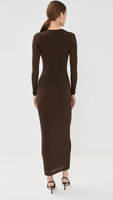 Wardrobe.NYC WARDROBE. NYC Sheer Midi Dress Dark Brown | Thumbnail 3 Wardrobe.NYC WARDROBE. NYC Sheer Midi Dress Dark Brown | Thumbnail 3