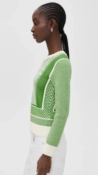 Lacoste Tennis Court Graphic Sweater Flour/Billiard Green | Thumbnail 4 Lacoste Tennis Court Graphic Sweater Flour/Billiard Green | Thumbnail 4