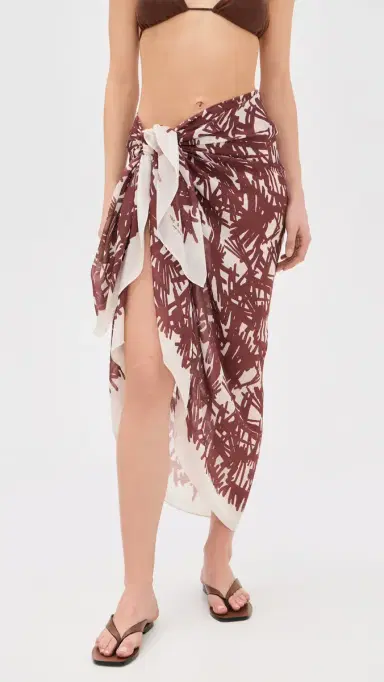 rag & bone Sally Sarong Deep Plum Palm One Size | Thumbnail 2 rag & bone Sally Sarong Deep Plum Palm One Size | Thumbnail 2