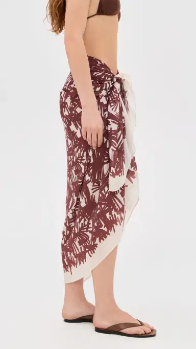 rag & bone Sally Sarong Deep Plum Palm One Size | Thumbnail 4 rag & bone Sally Sarong Deep Plum Palm One Size | Thumbnail 4