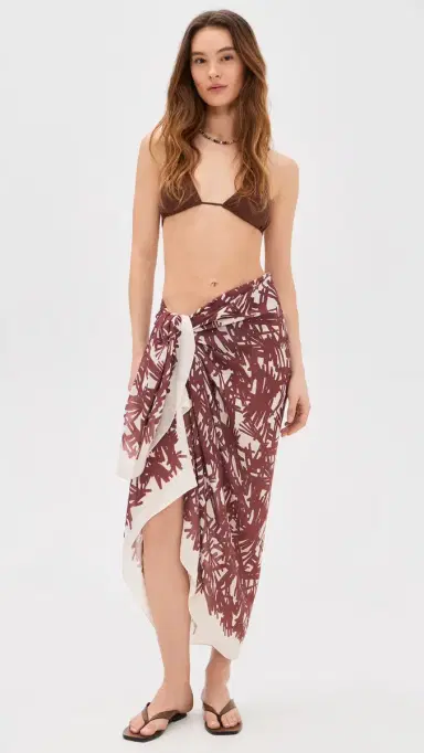 rag & bone Sally Sarong Deep Plum Palm One Size | Thumbnail 5 rag & bone Sally Sarong Deep Plum Palm One Size | Thumbnail 5