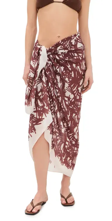 rag & bone Sally Sarong Deep Plum Palm One Size | Thumbnail 1 rag & bone Sally Sarong Deep Plum Palm One Size | Thumbnail 1