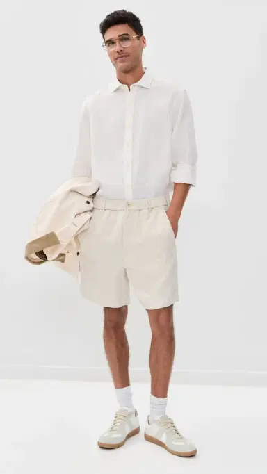 Madewell inen Pull On Shorts 6 Bleached | Thumbnail 5 Madewell inen Pull On Shorts 6 Bleached | Thumbnail 5