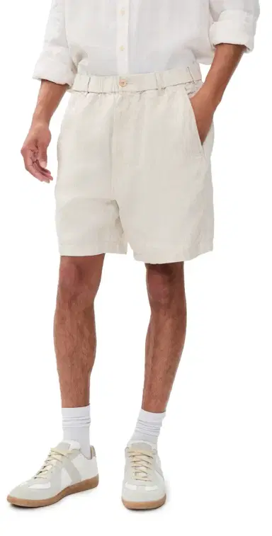 Madewell inen Pull On Shorts 6 Bleached | Thumbnail 1 Madewell inen Pull On Shorts 6 Bleached | Thumbnail 1
