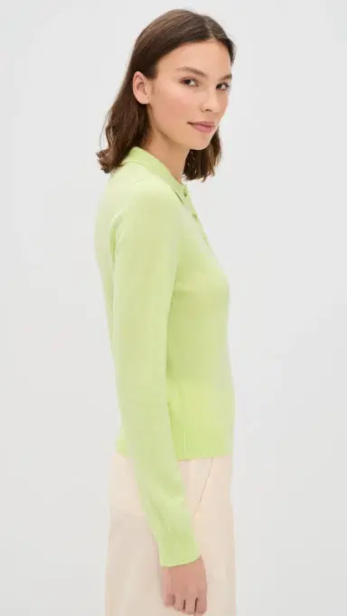 Renggli Cashmere Long leeve Polo Lime | Thumbnail 4 Renggli Cashmere Long leeve Polo Lime | Thumbnail 4