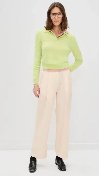 Renggli Cashmere Long leeve Polo Lime | Thumbnail 5 Renggli Cashmere Long leeve Polo Lime | Thumbnail 5