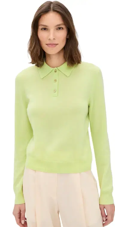 Renggli Cashmere Long leeve Polo Lime | Thumbnail 1 Renggli Cashmere Long leeve Polo Lime | Thumbnail 1