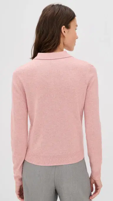Renggli Cashmere ong Sleeve Polo Rose Quartz | Thumbnail 3 Renggli Cashmere ong Sleeve Polo Rose Quartz | Thumbnail 3