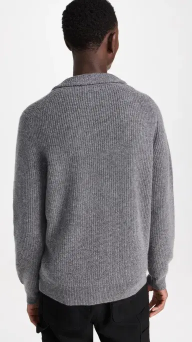 Alex Mill Ribbed Cardigan in Cashmere Heather Pewter S | Thumbnail 3 Alex Mill Ribbed Cardigan in Cashmere Heather Pewter S | Thumbnail 3