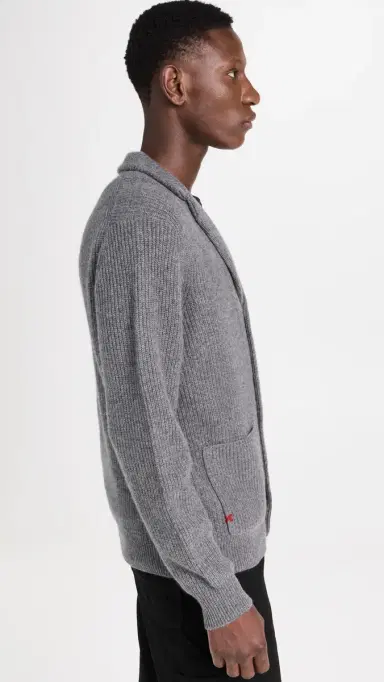 Alex Mill Ribbed Cardigan in Cashmere Heather Pewter S | Thumbnail 4 Alex Mill Ribbed Cardigan in Cashmere Heather Pewter S | Thumbnail 4