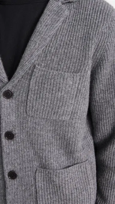 Alex Mill Ribbed Cardigan in Cashmere Heather Pewter S | Thumbnail 6 Alex Mill Ribbed Cardigan in Cashmere Heather Pewter S | Thumbnail 6