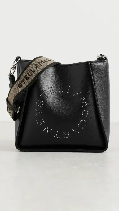 Stella McCartney Embossed Grainy Alter Mat with Studded Logo Crossbody Bag Black One Size | Thumbnail 2 Stella McCartney Embossed Grainy Alter Mat with Studded Logo Crossbody Bag Black One Size | Thumbnail 2